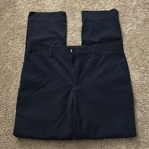 J. Ferrar Mens 32Wx32L Slim Straight Navy Blue Dress Pants